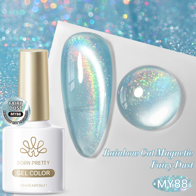 Fashionable Ice-clear Rainbow Cat-eye Gel Polish photo 8