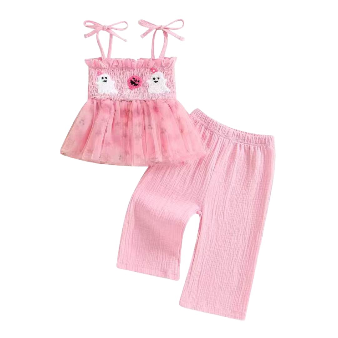 One-year-old Girls Peach-colored Romper And Strap Dress For Her First Birthday photo 5