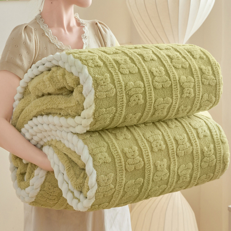 Soft, Skin-friendly Milk Velvet Single-layer Blanket With 3D Embossed Design photo 7