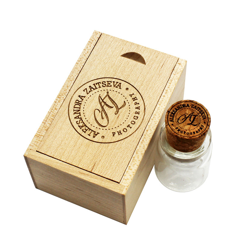 Personalized Wood Lettering Drift Bottle Storage Disk photo 1