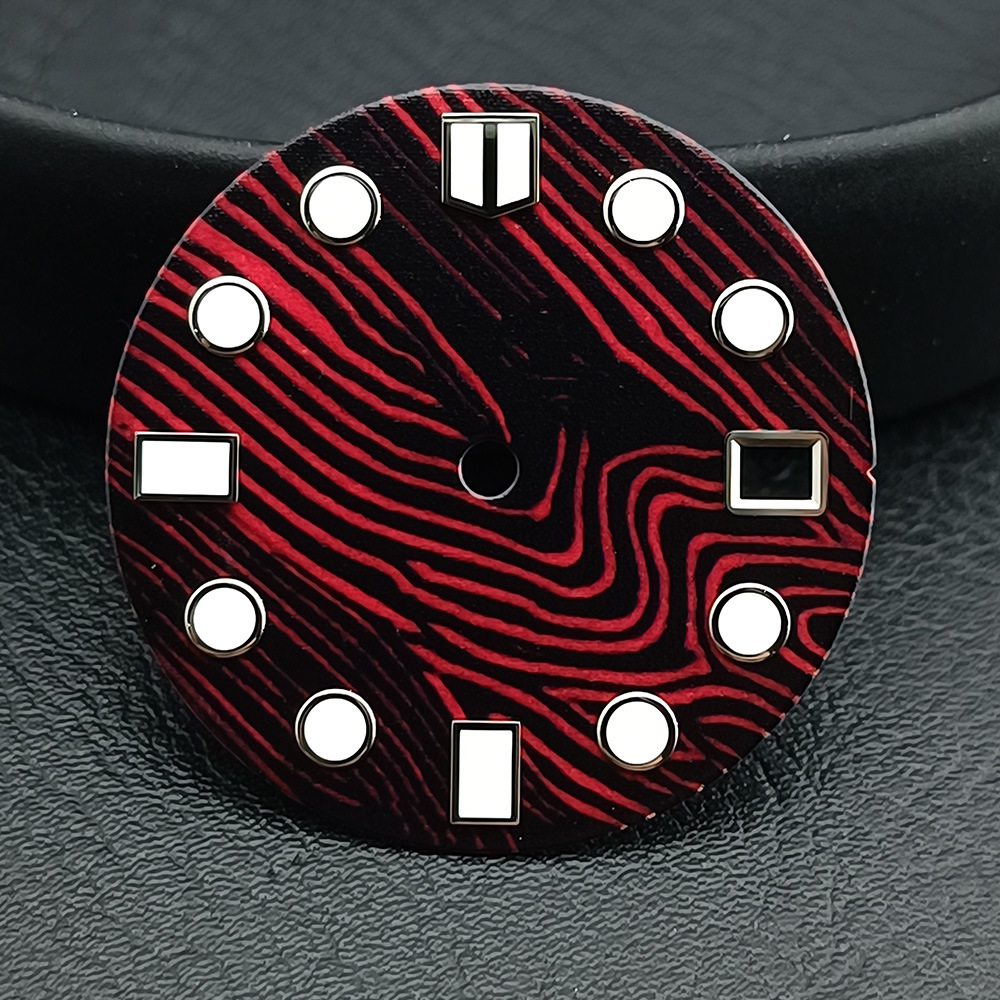 28.5mm Fish-scale Pattern Luminous Dial Suitable For NH35NH36 Mechanical Movement Watch Dial Accessories photo 5