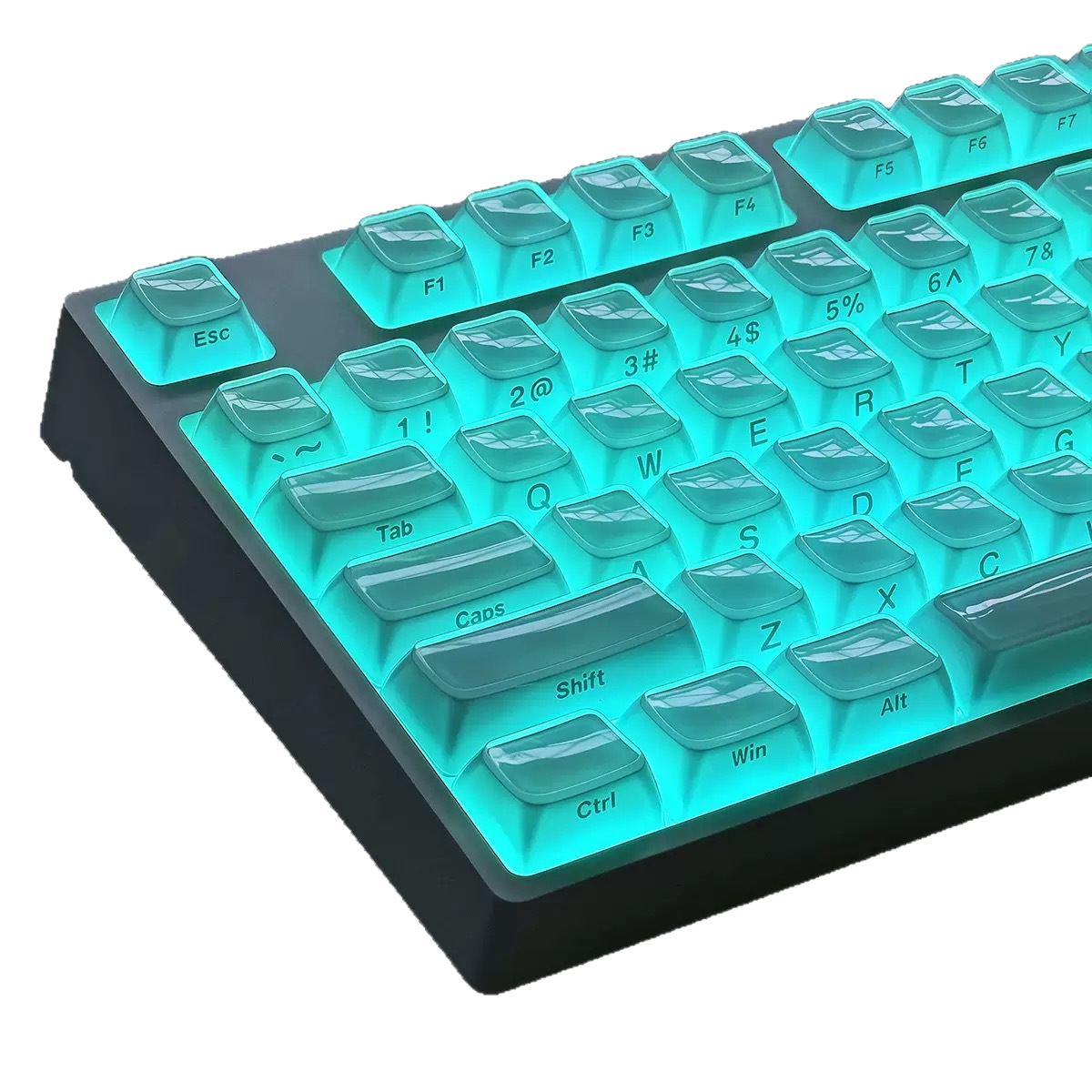 Crystal Jelly Side-engraved Keycaps For A 136-key Compact Full-size Keyboard photo 2