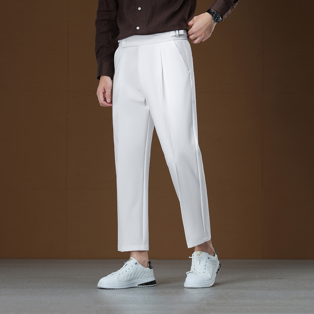 Adjustable Waist Non-Iron Men's Pants Lightweight Business Gentleman Straight-Leg Trousers photo 2