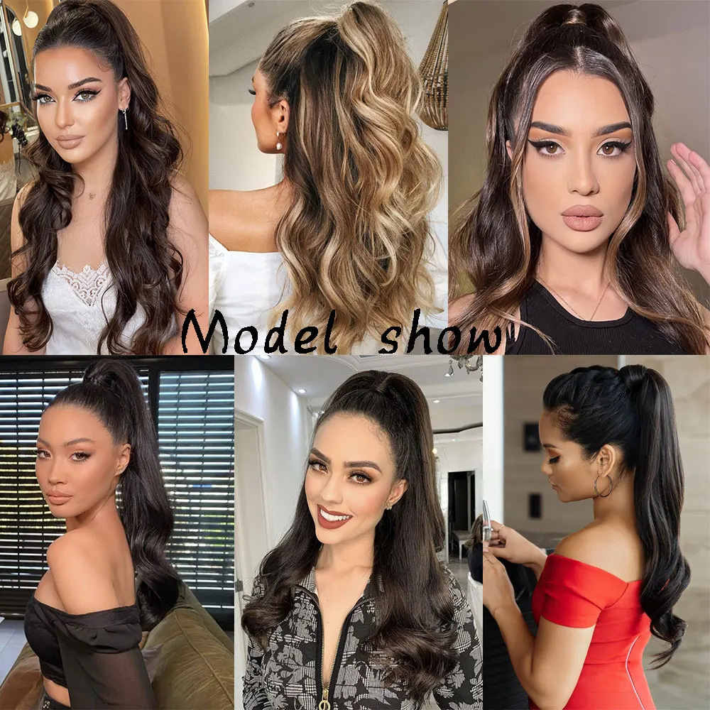 Flexible Halo Ponytail Hair Extension With Long Curls photo 4