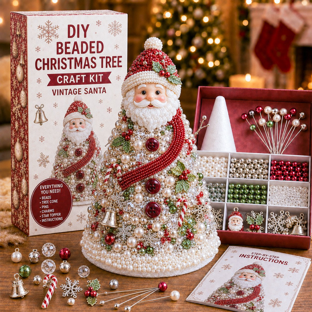 DIY Beaded Christmas Tree Craft Kit photo 1