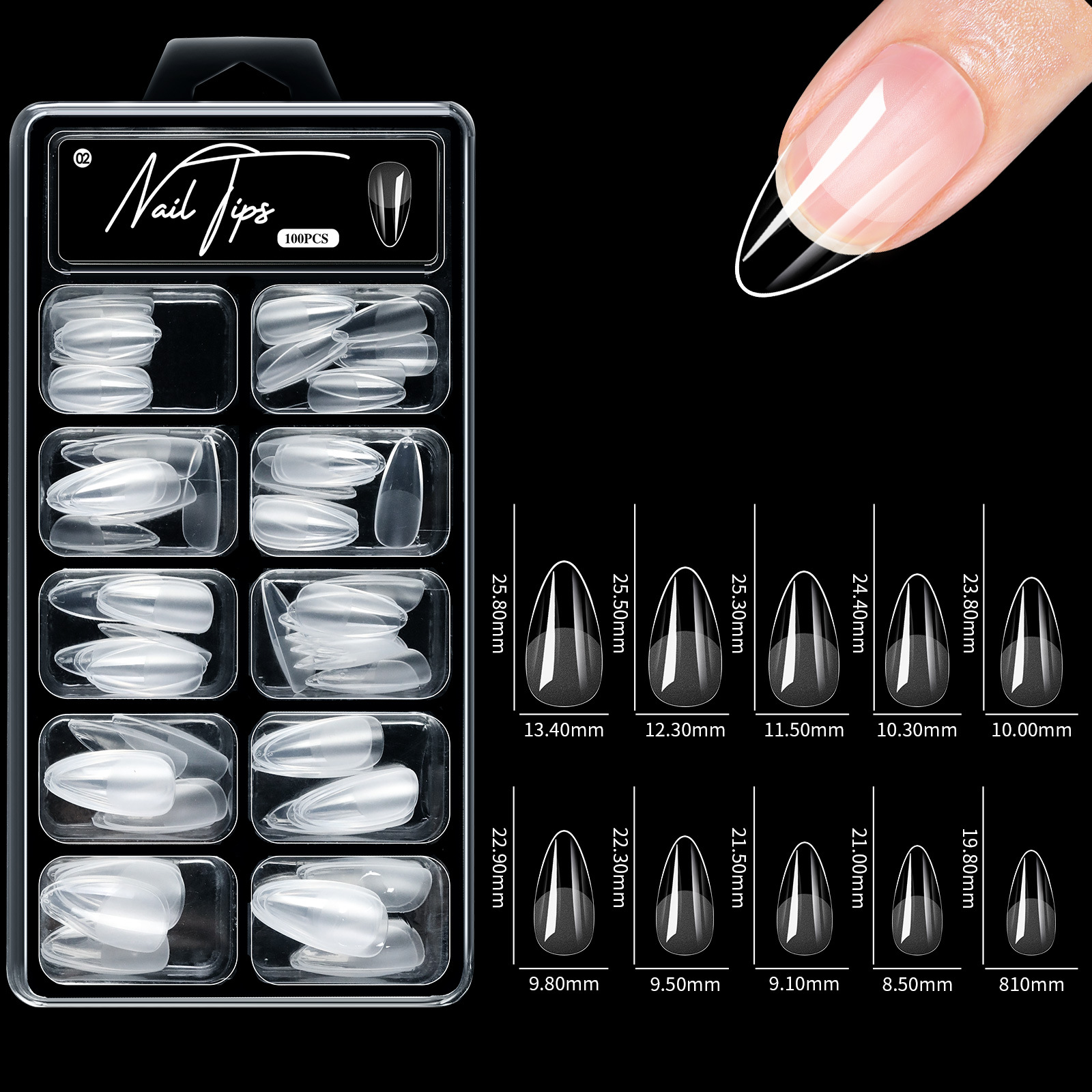 No carving Sanding100-piece Box Of Protective Nail Tips photo 4