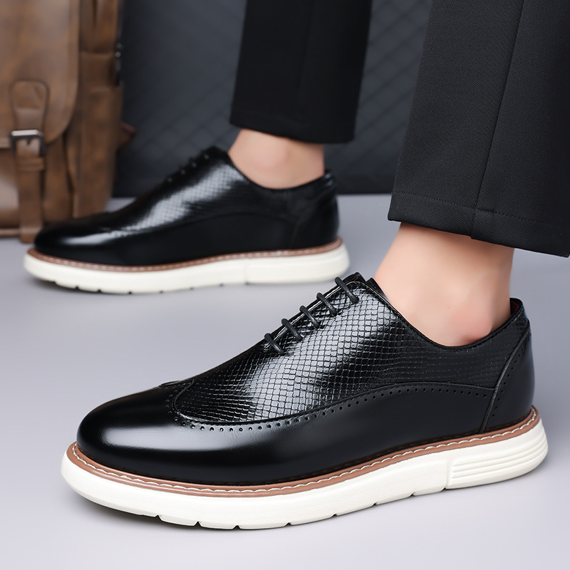 Men's British-style Minimalist Slip-on Leather Shoes photo 2