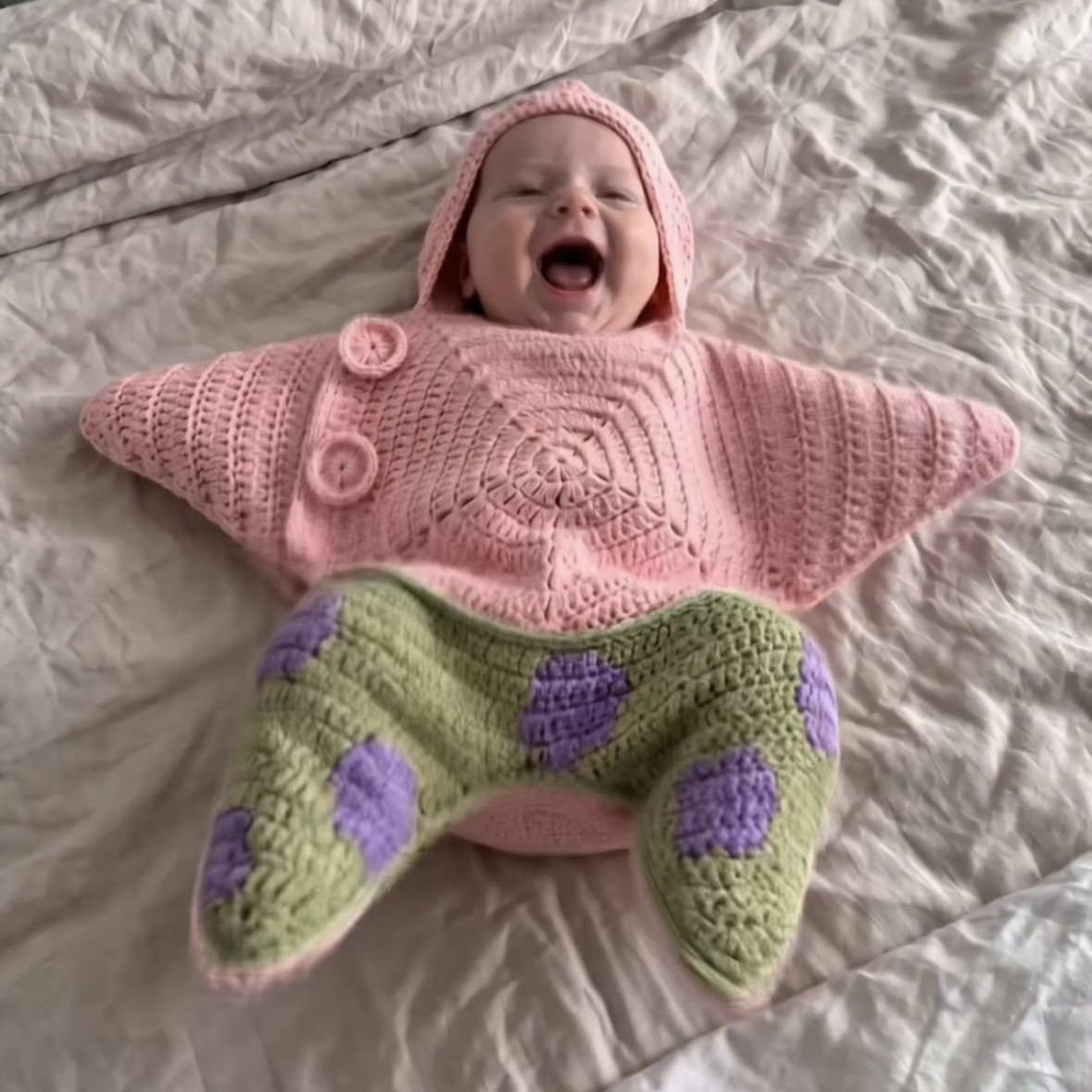 Personalized Knitted Starfish Onesie For Babies photo 2