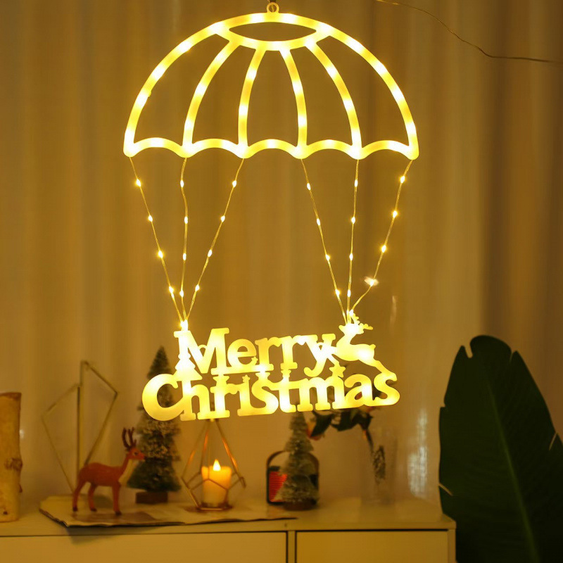 Santa Claus Parachute Light Christmas Atmosphere Decoration Light photo 6