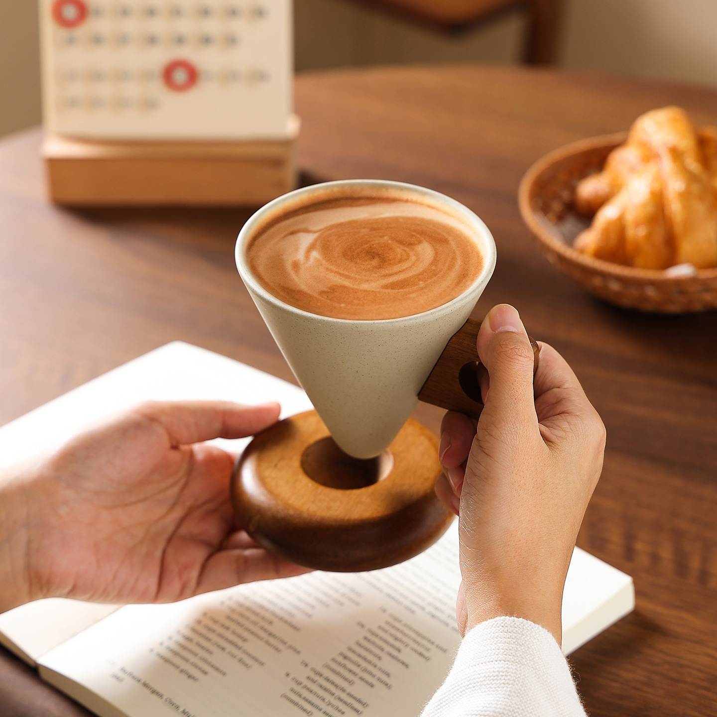 Retro Ceramic Latte, Iced Americano, And Funnel-shaped Water Cup photo 6