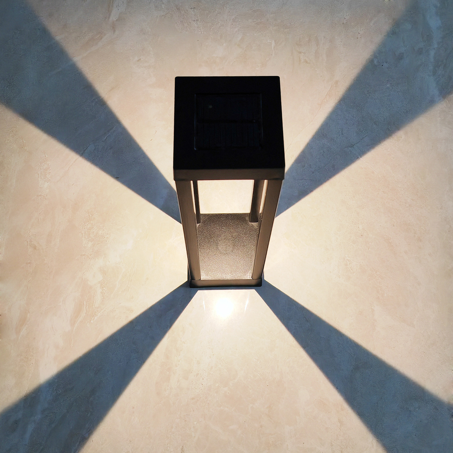Outdoor Waterproof Square Solar-Powered Lawn Post Light photo 6