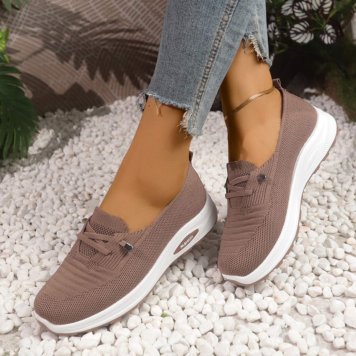 Lightweight Womens Shoes Large Size Casual Flyknit, Breathable photo 3