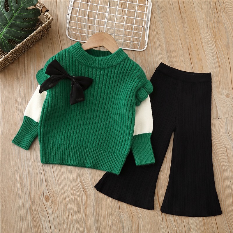 Childrens Two-Piece Knitted Set With Round Neck photo 2
