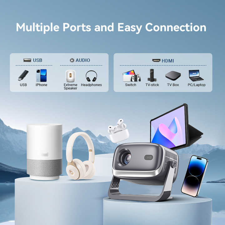 1080P Auto-Focus Portable Projector For Home Office And Bedroom photo 6