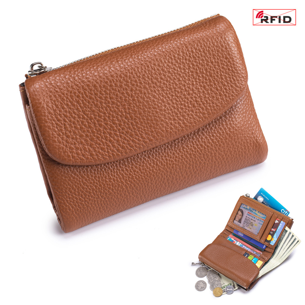 Genuine Leather Fashionable High-end Feel Short-style Womens Wallet First-layer Leather photo 4