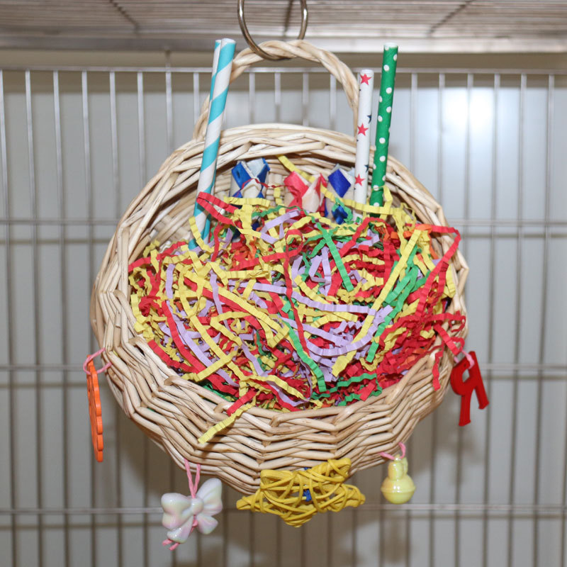 Parrot Basketball Hoop Five-pointed Star Paper Tube Puzzle Bite Toy photo 7