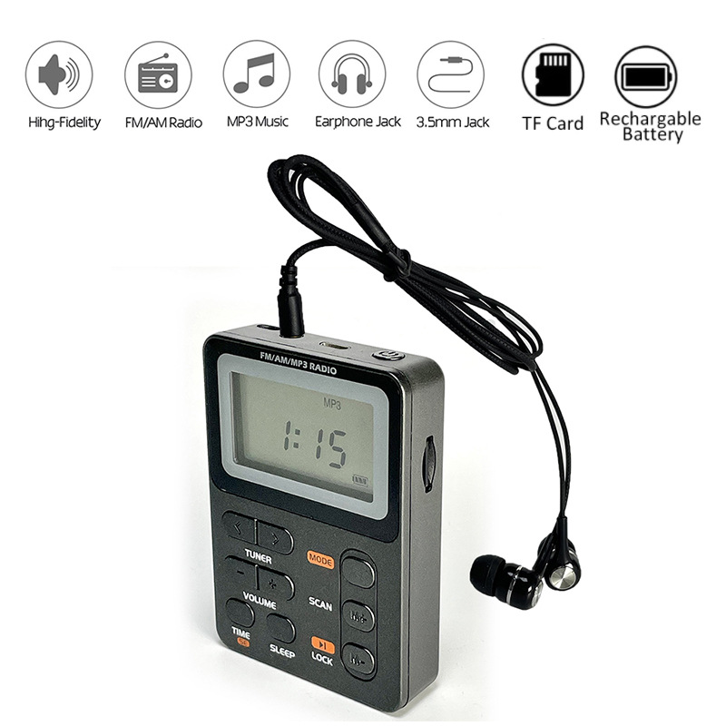 Mini 600mAh Built In AMFMTF Card MP3 Stereo Pocket Radio photo 5
