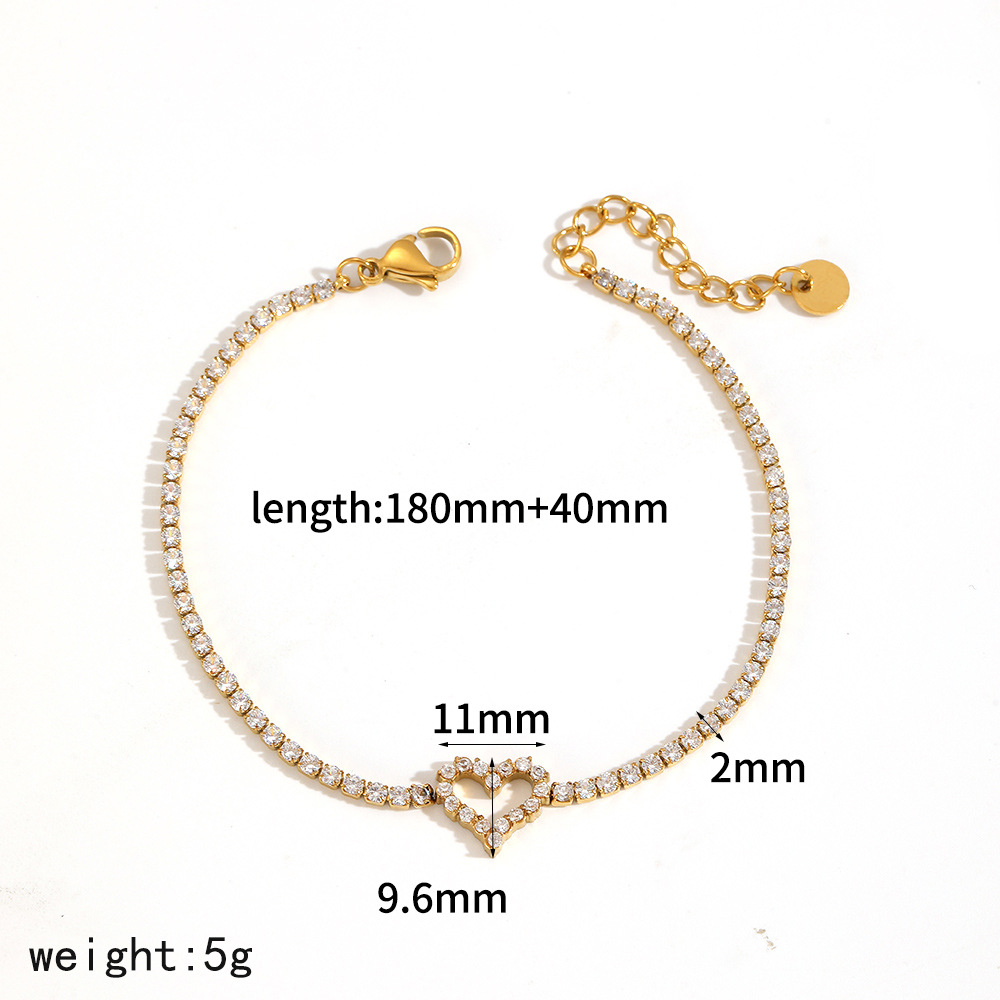 European And American Stainless Steel Zircon Bracelet photo 3