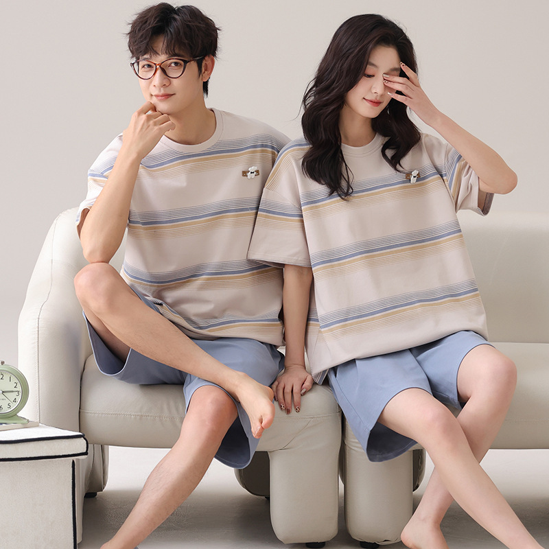 Outdoor Wear Loose Short-sleeved Shorts Couple Pajamas photo 3
