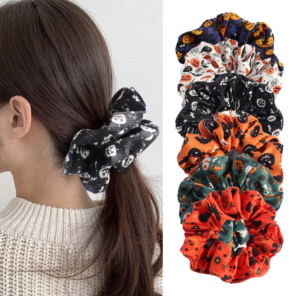 Skull-pattern Fabric Hair Tie Festive Womens Hair Accessory Versatile And Easy To Match photo 7