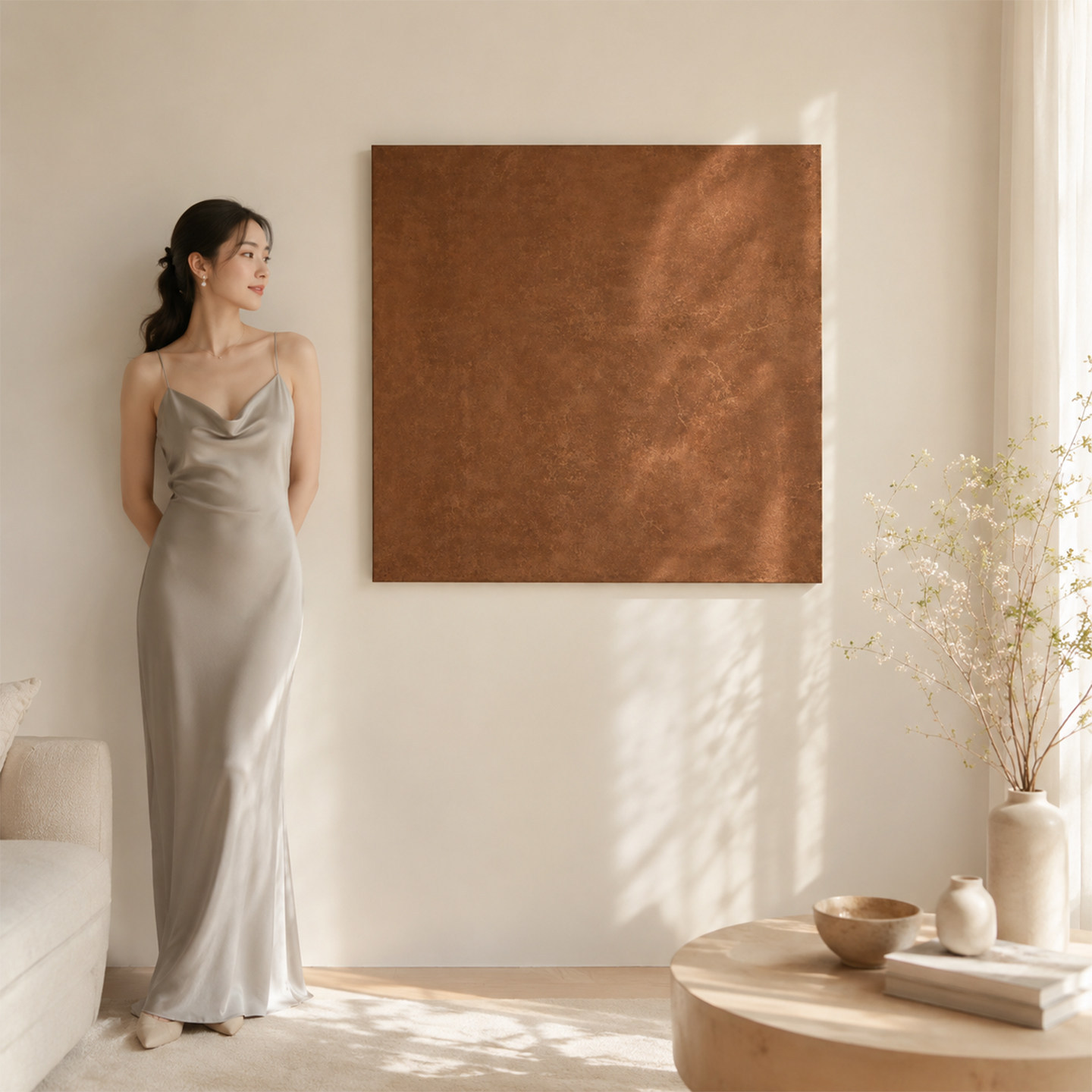 Wabi-sabi Living Room Decor Mid-century Modern Log-style Wall Art photo 5