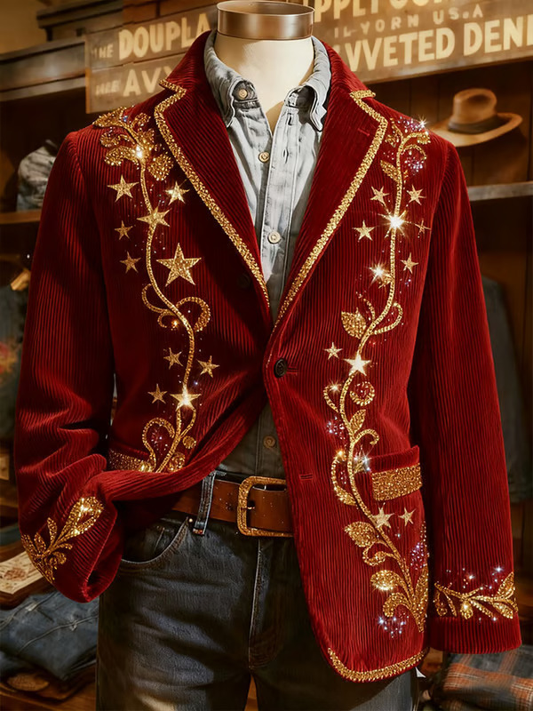 Christmas-themed Corduroy Suit With Pockets photo 7