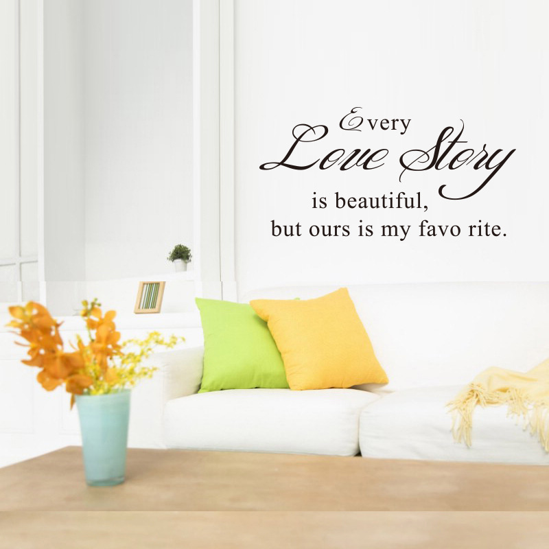 Every Love Storyy Printed Wall Stickers Proverbs English Poetry photo 1