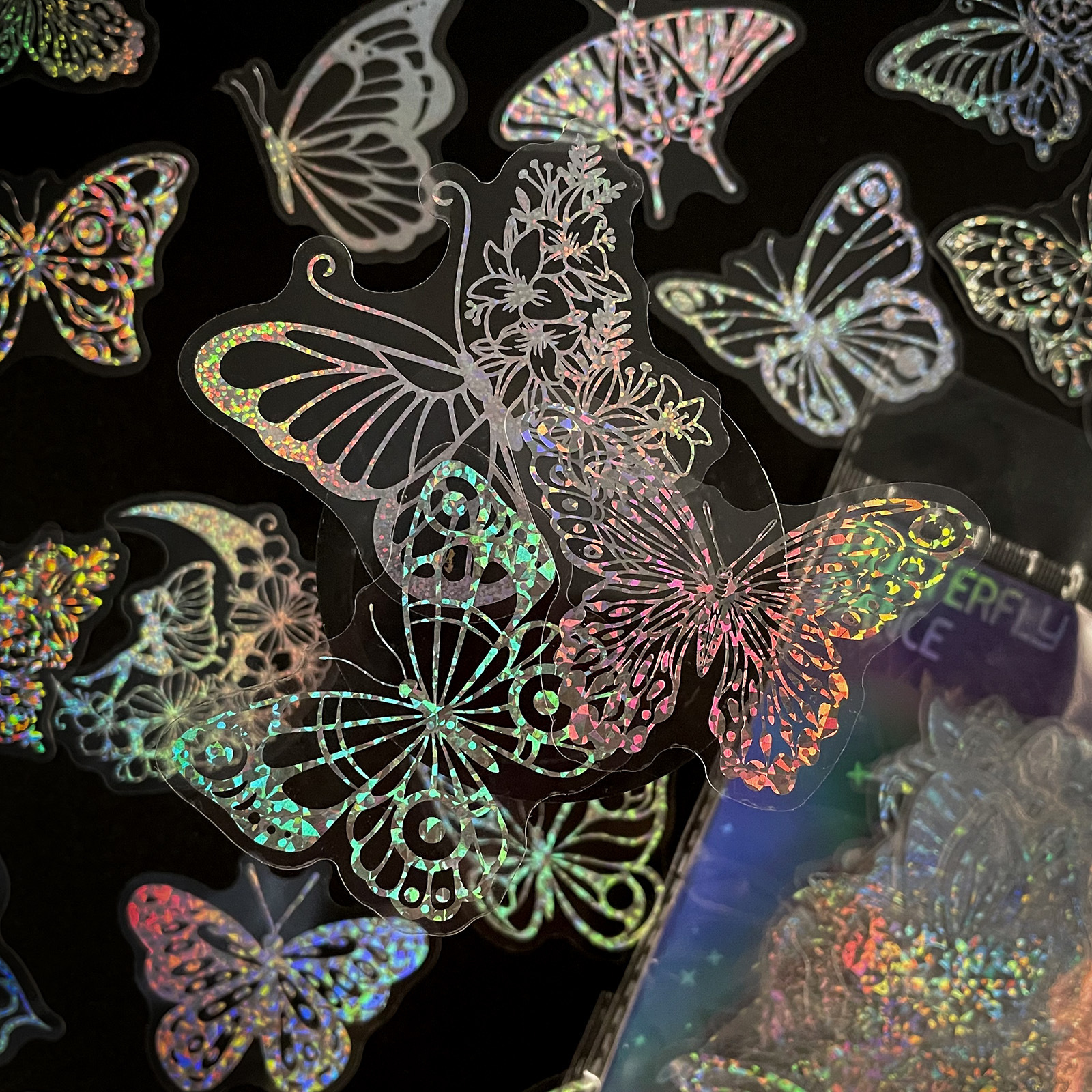 Transparent Butterfly Laser Stickers Creative Retro photo 8