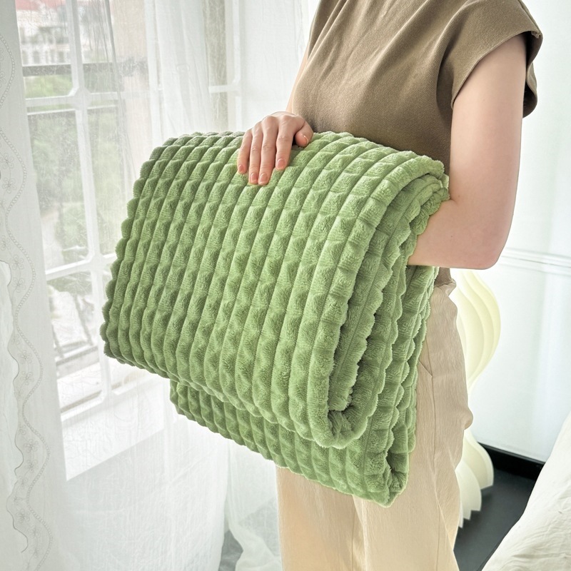 Thickened Flannel Plaid Blanket  Sofa Throw Blanket photo 7