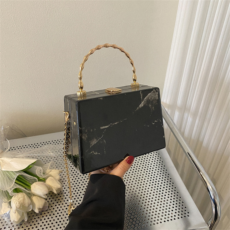 Women's Marbled Small Square Handbag photo 6