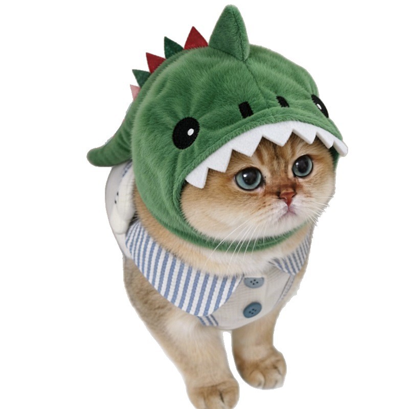 Pet Cat Dinosaur Hooded Warm Hat photo 2