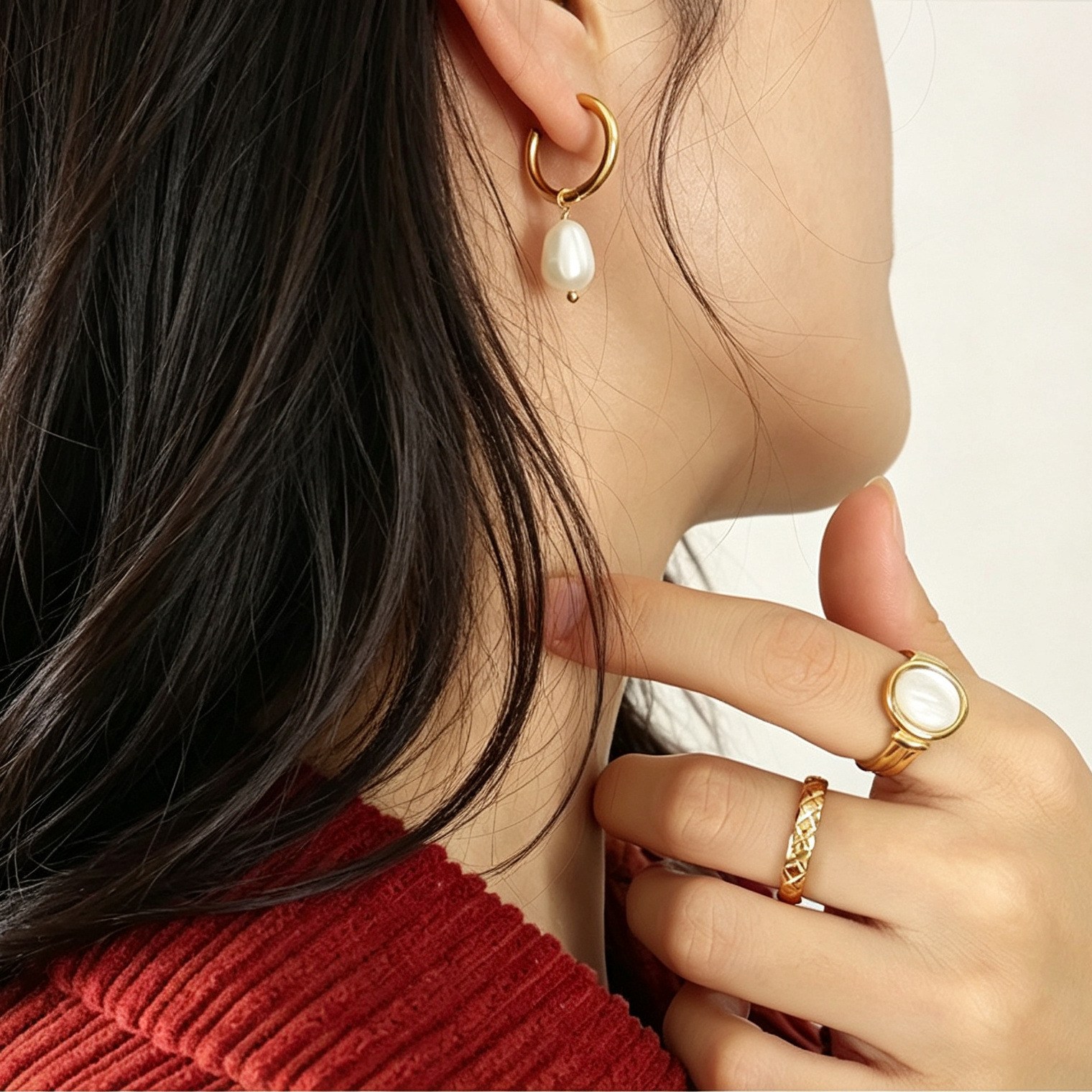 French-style Light-luxury Vintage Freshwater Pearl Earrings photo 2