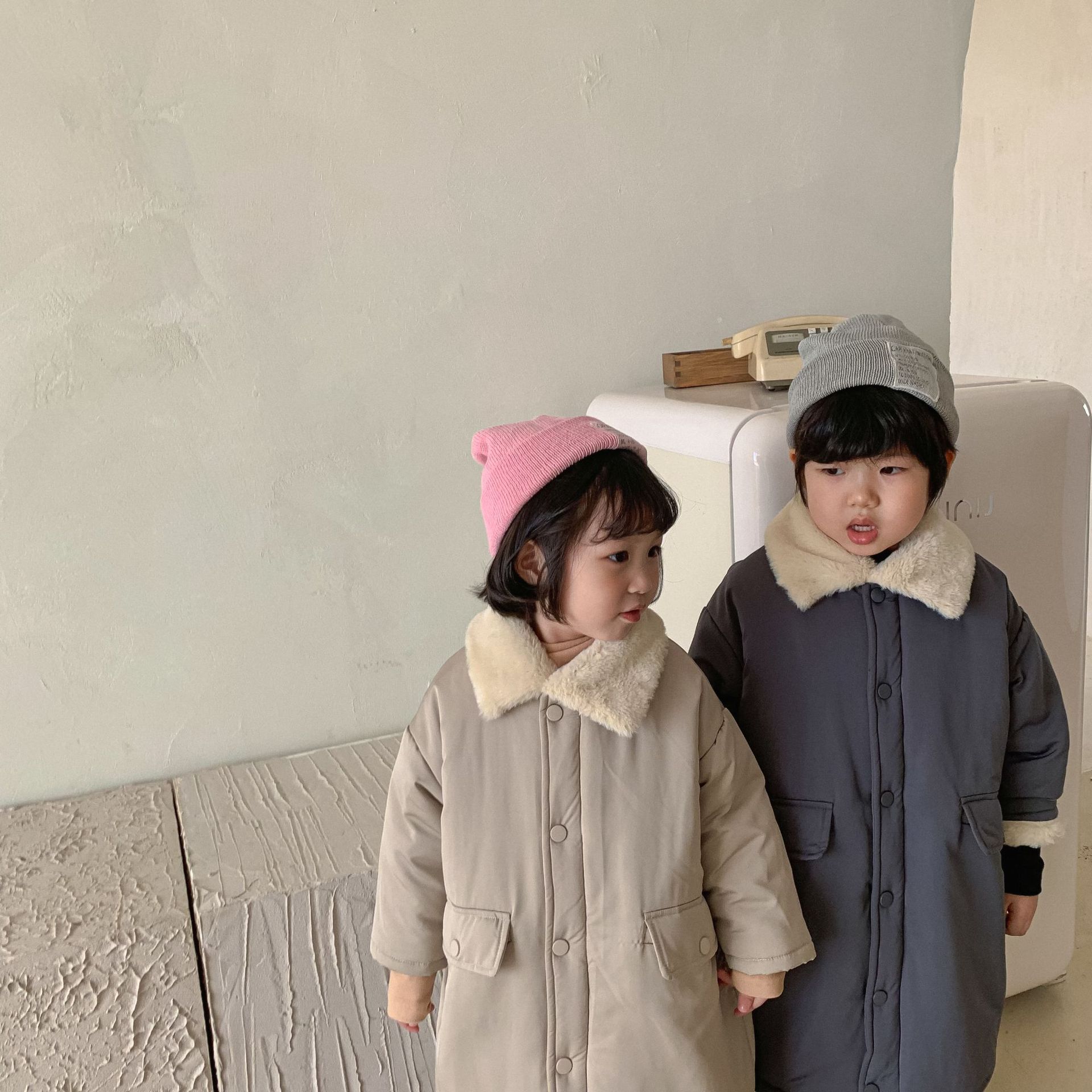 Thickened Fleece Lined Padded Kids Jacket Faux Rabbit Fur photo 2