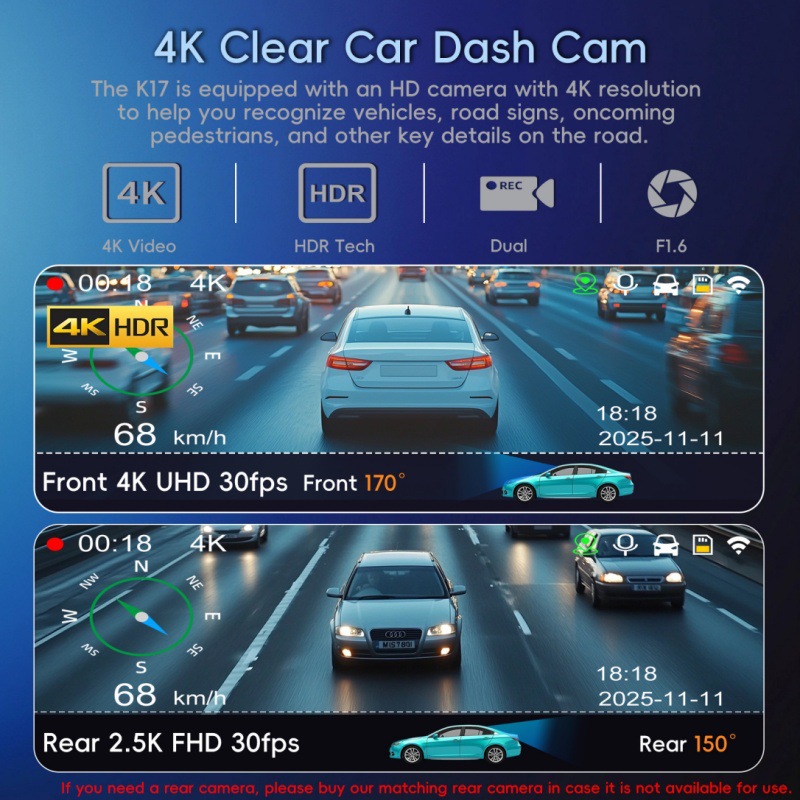 Dual-camera HD Night Vision Dash Cam photo 4