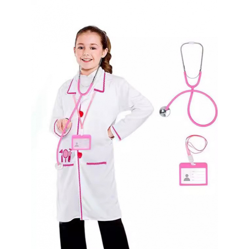 Childrens Doctor Costume White Lab Coat Role-playing Set photo 4