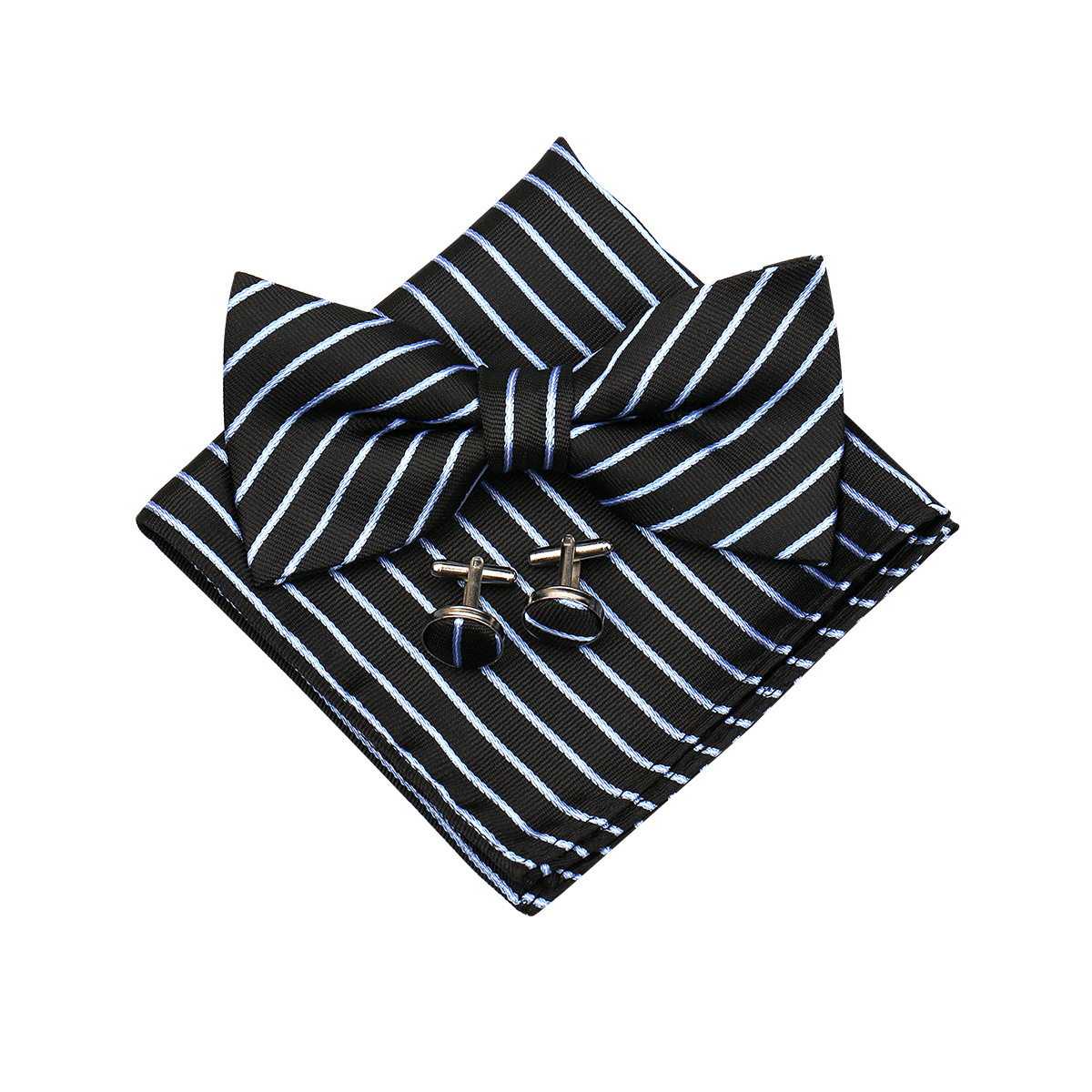 Mens Paisley Bow Tie Pocket Square And Cufflinks photo 4
