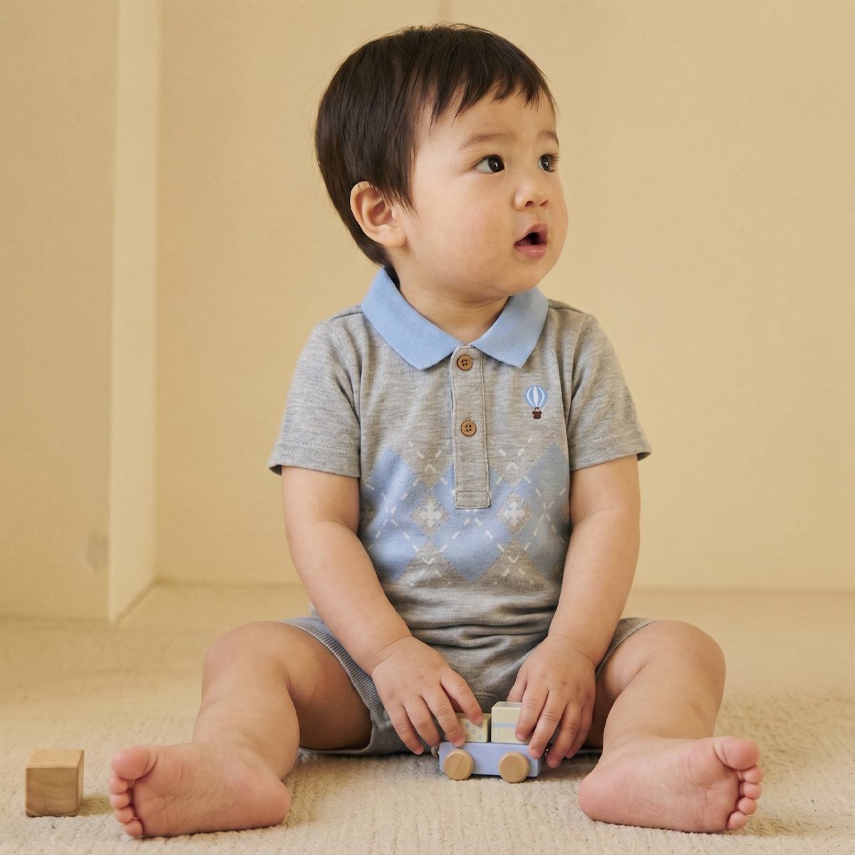 Simple Printed Class A Summer Short-sleeve Baby Romper photo 2