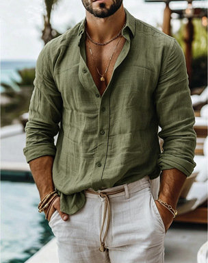 Men's Loose-fit Casual Versatile Long-sleeve Shirt photo 2