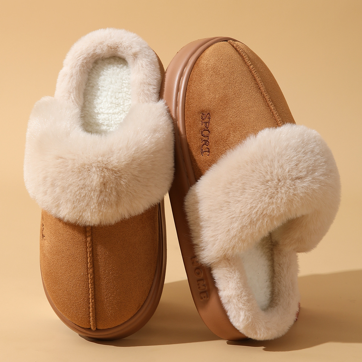 Outdoor Thick-soled Non-slip Cotton Slippers photo 5