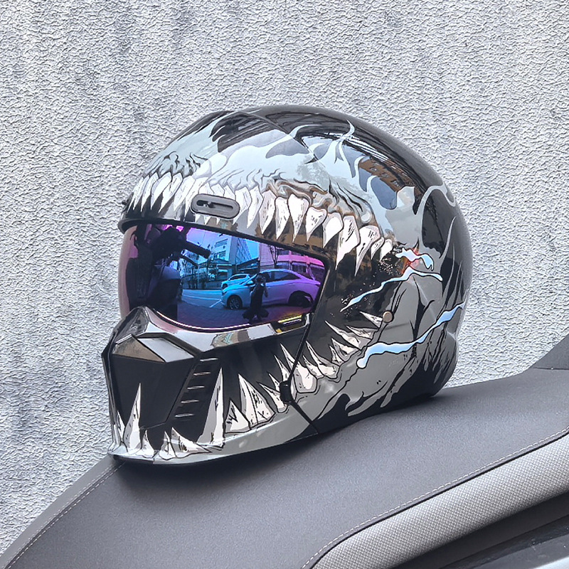 Retro Motorcycle Cruiser Lightweight Full-face Helmet photo 4