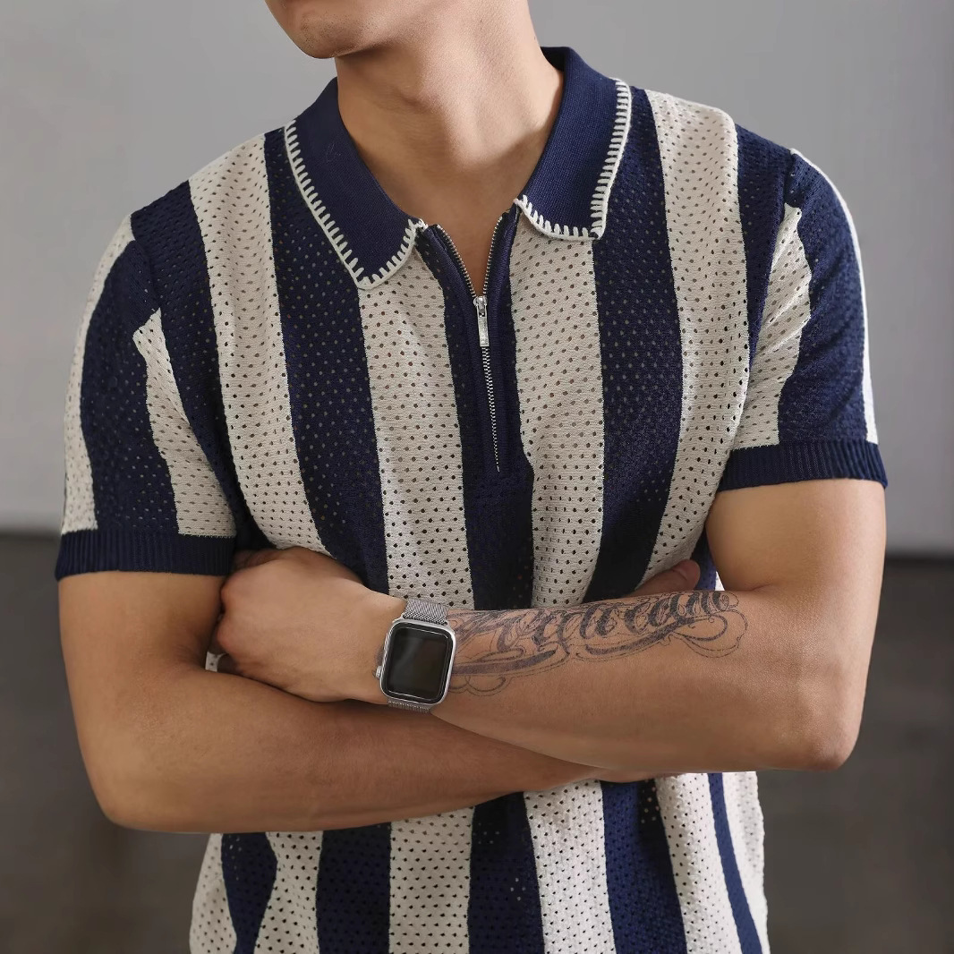 Lapel-collar Business Paul Men's Summer T-shirt For Men photo 7