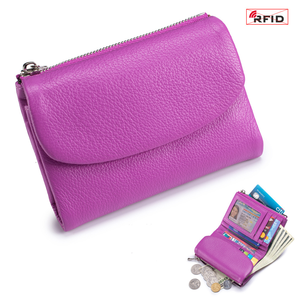 Genuine Leather Fashionable High-end Feel Short-style Womens Wallet First-layer Leather photo 5