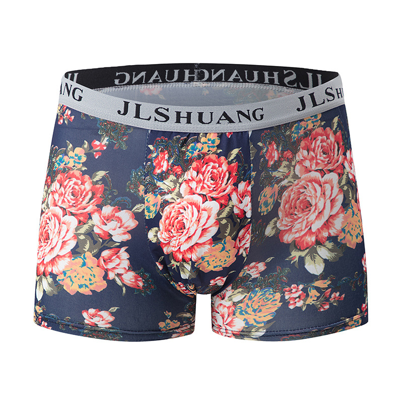 4-Pack Mens Fashionable Boxer Briefs With Floral Print photo 6