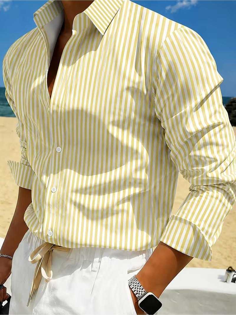 Men's Striped Long-sleeve Shirt For Summer photo 8