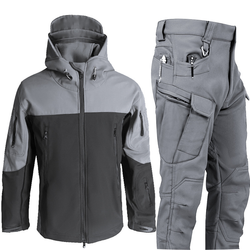 New Second-generation Spliced Sharkskin Windproof Jacket And Pants Set photo 8