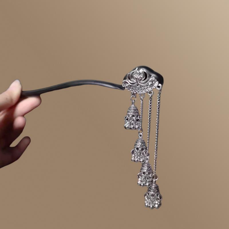 Tassel And Bell Hairpin Hair-raising Hair Clip Womens Headpiece photo 3
