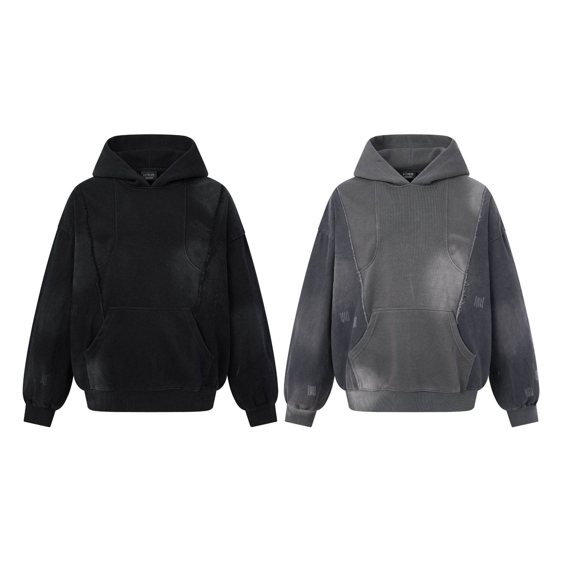 Street-style Outfit Featuring A Deconstructed Washed-and-distressed Vintage-textured Hoodie photo 2