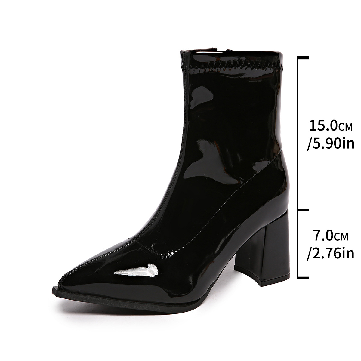 Women's Pointed-toe Chunky-heel Ankle Boots photo 5