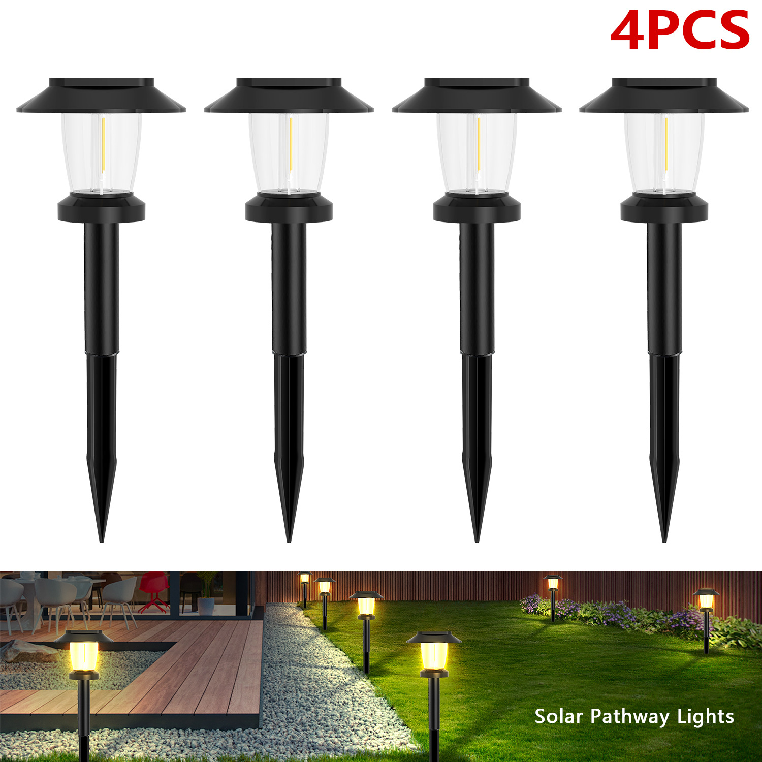Solar-powered Outdoor Courtyard Light Set photo 3