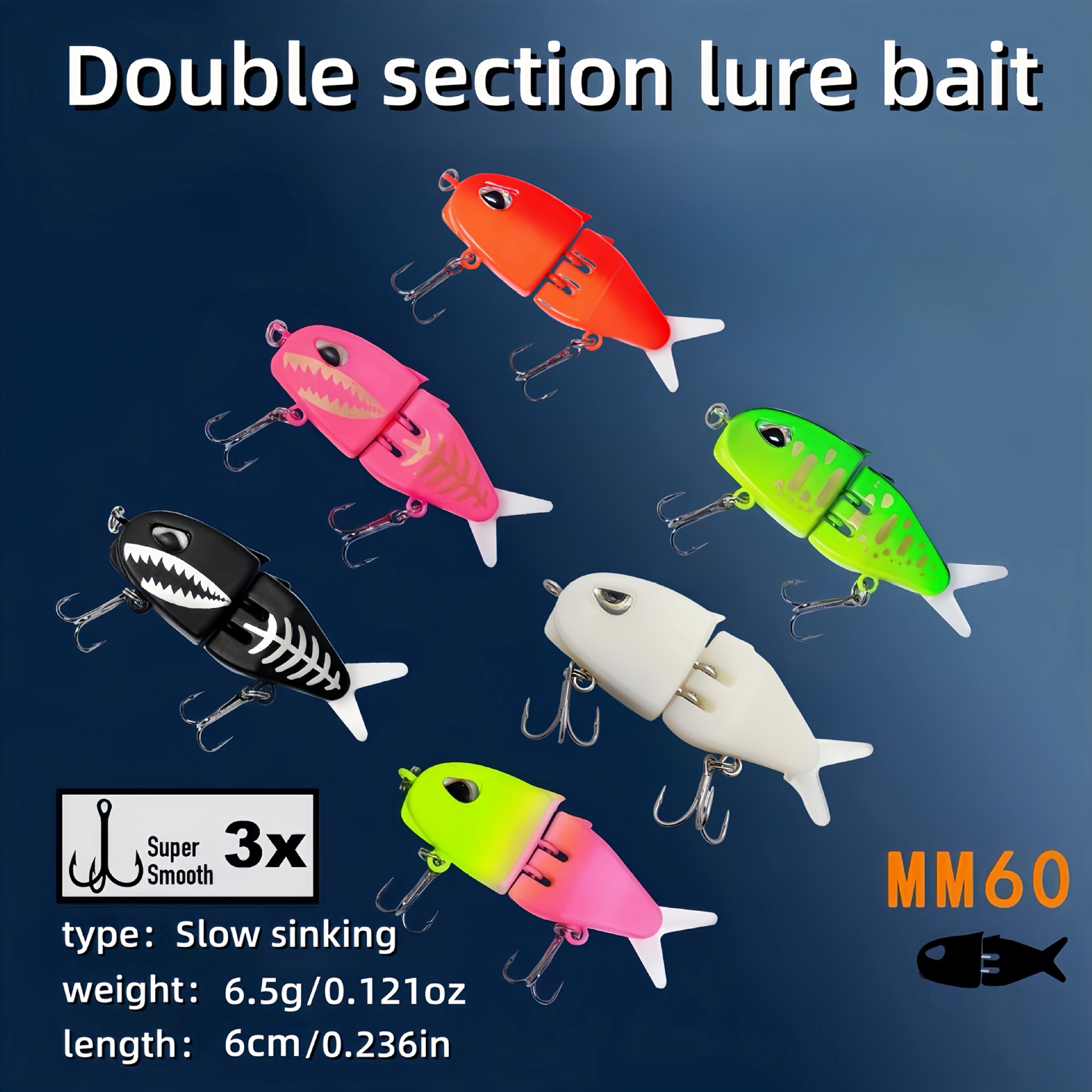 Double-section Fishing Bait Handmade photo 2